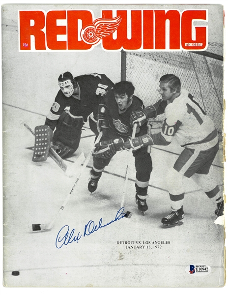Alex Delvecchio Autographed 1972 Red Wings Program