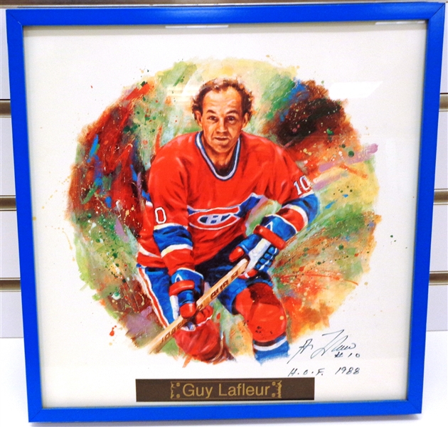 Guy Lafleur Autographed Framed 11x11 Litho