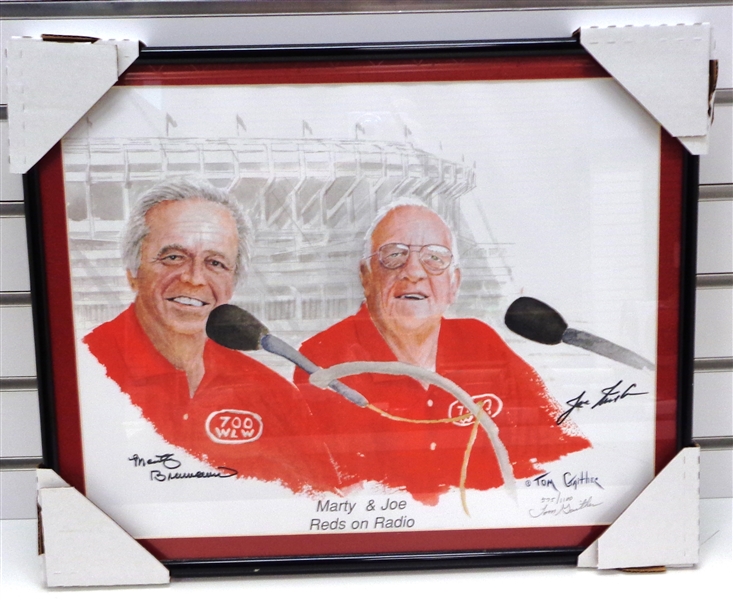 Marty Brennaman & Joe Nuxhall Autographed Lithograph
