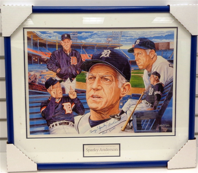 George "Sparky" Anderson Autographed Framed Poster