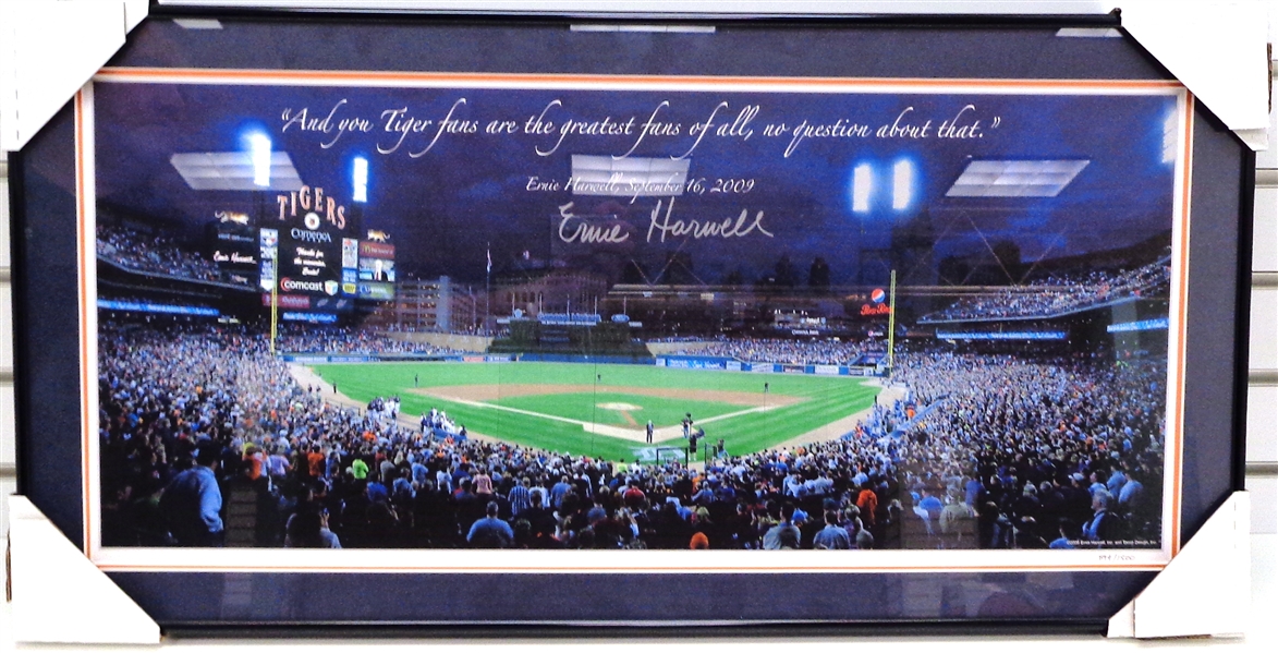 Ernie Harwell Autographed Framed Panoramic 