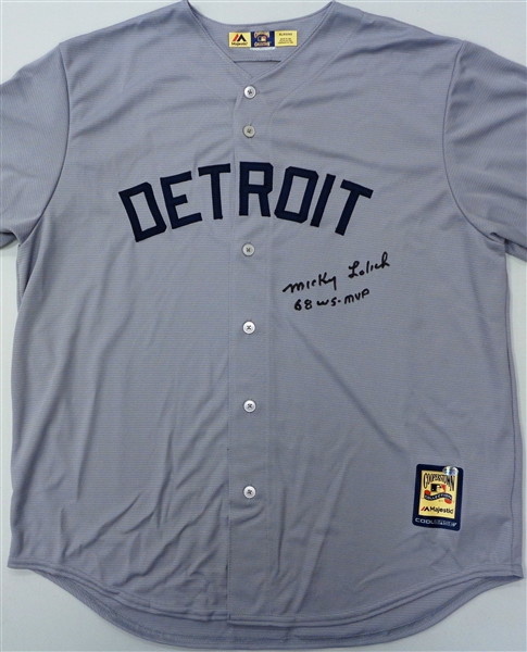 Mickey Lolich Autographed Tigers 68 Road Jersey w/ 68 WS MVP