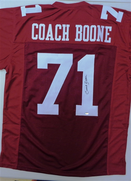 Coach Herman Boone Signed Maroon Throwback Custom Football Jersey
