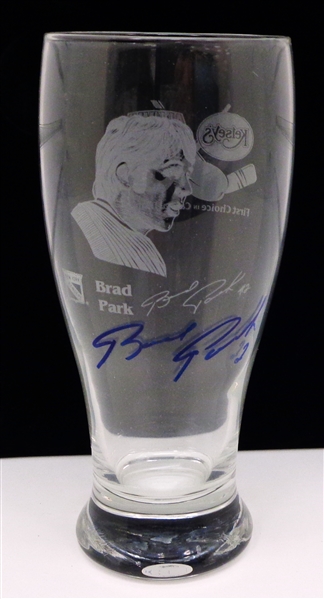 Brad Park Autographed Etched Pint Glass