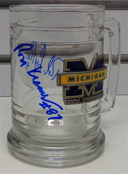 Ron Kramer & 1 Other Autographed Michigan Glass