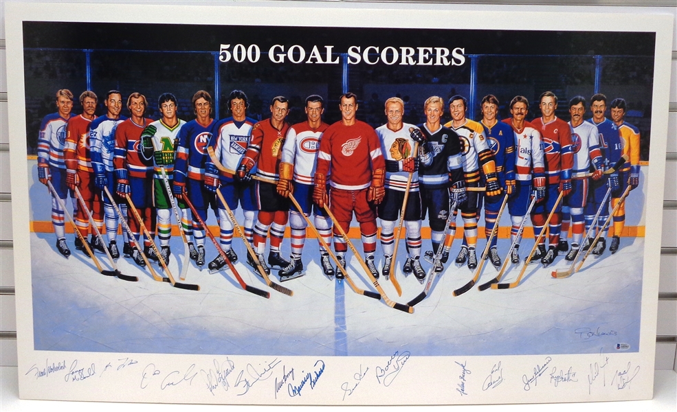 500 Goal Scorers Autographed 23x27 Lithograph