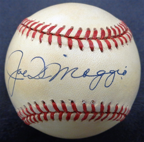 Joe DiMaggio Autographed Official American League Baseball