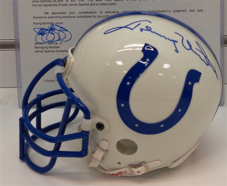 Johnny Unitas Autographed Colts Mini Helmet