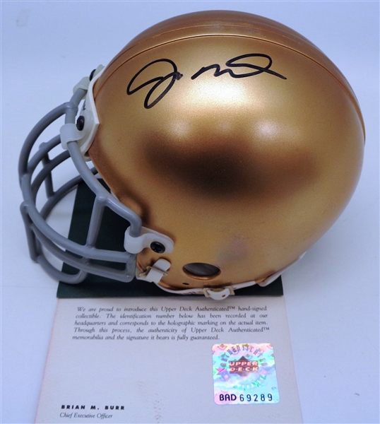 Joe Montana Autographed Notre Dame Mini Helmet