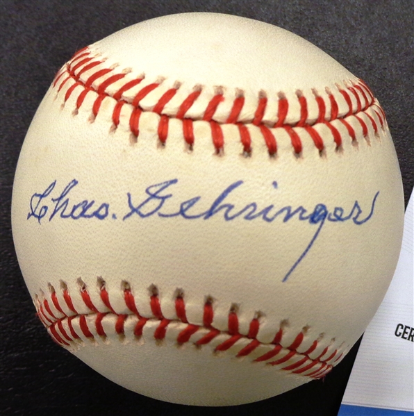 Charlie Gehringer Autographed Baseball