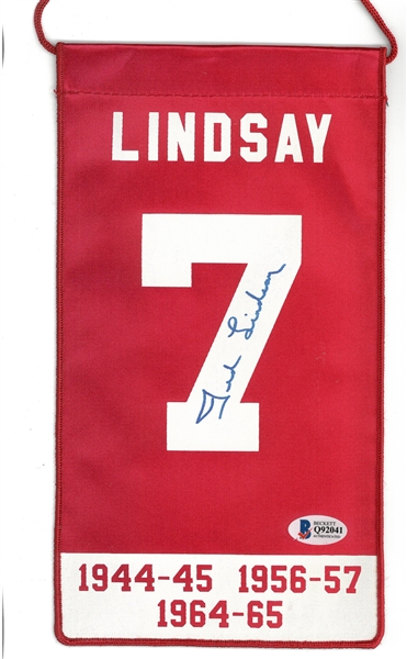 Ted Lindsay Autographed 5x10 Mini Banner