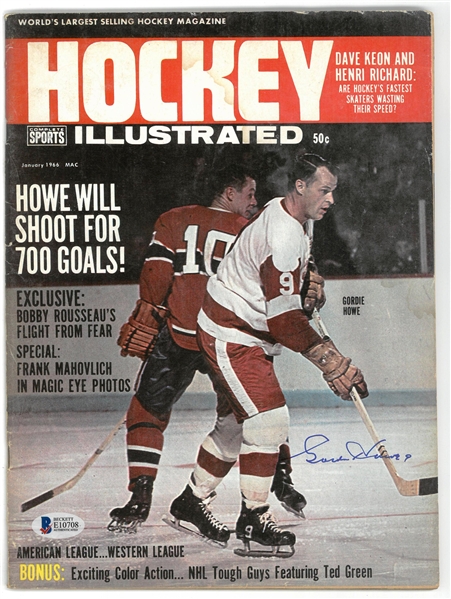 Gordie Howe Autographed 1966 Hockey Illustrated