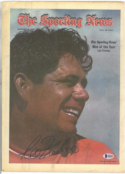 Lee Trevino Autographed 1972 Sporting News