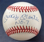 Mickey Mantle Autographed Baseball w/ "No. 7" Inscription