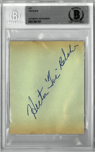 Hector "Toe" Blake Autographed Cut