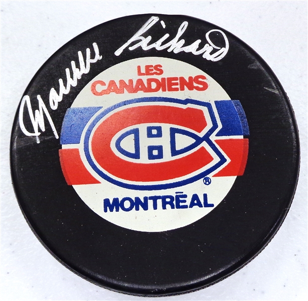 Maurice Richard Autographed Canadiens Puck