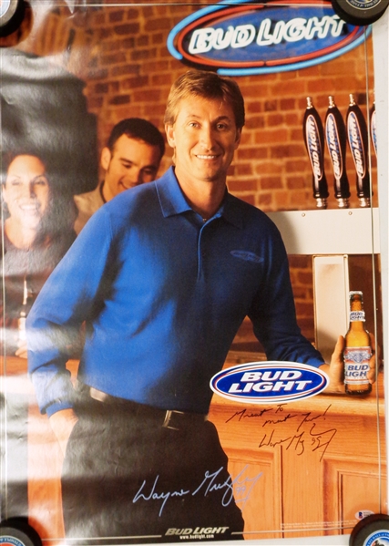 Wayne Gretzky Autographed Bud Light Poster