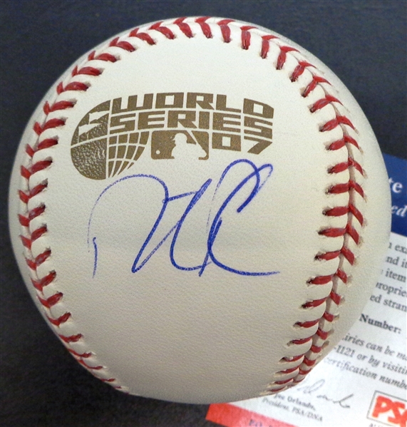 Dustin Pedroia Autographed 2007 World Series Baseball