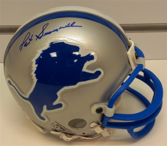 Pat Summerall Autographed Lions Mini Helmet