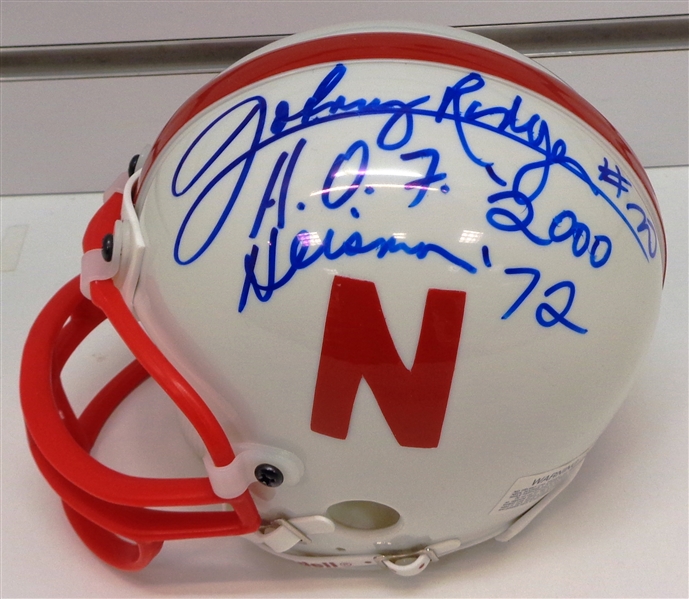 Johnny Rodgers Autographed Nebraska Mini Helmet w/ Heisman