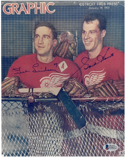 Gordie Howe & Ted Lindsay Autographed 8x10 Photo