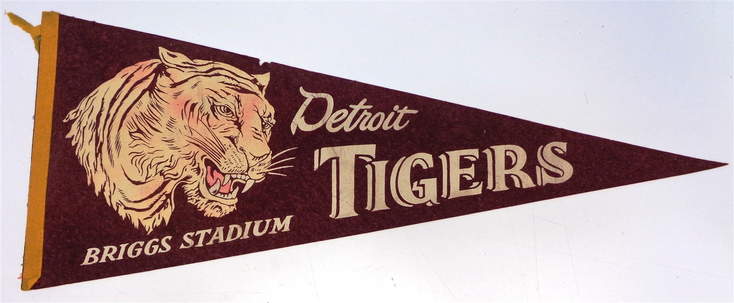 1950s Detroit Tigers Briggs Stadium Pennant