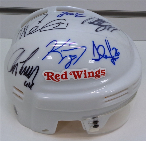 Red Wings Mini Helmet Autographed by 9