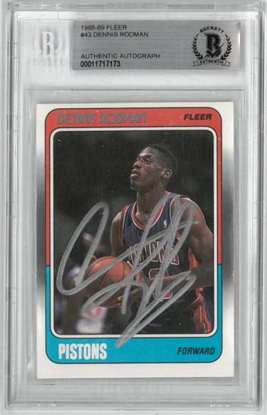 Dennis Rodman Autographed Fleer Rookie Card