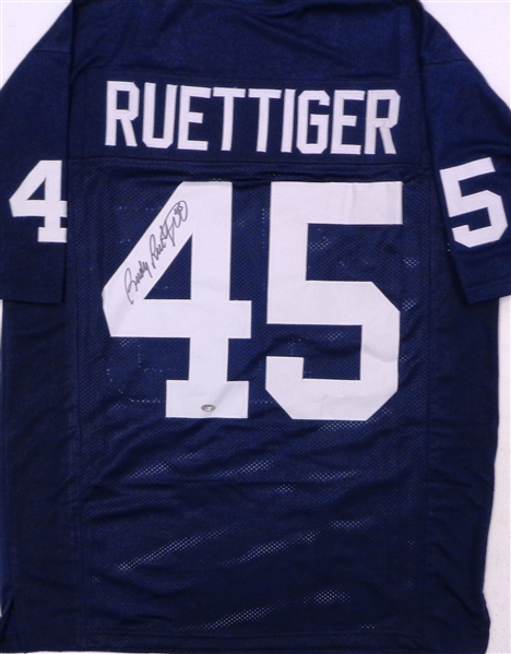 Rudy Ruettiger Signed Navy Throwback Custom Jersey