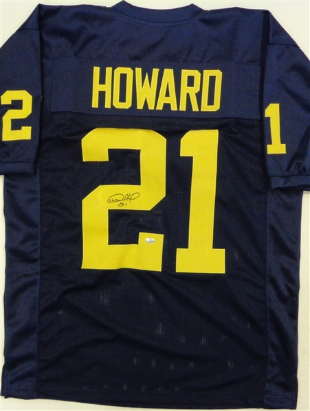 Desmond Howard Signed Navy Custom Football Jersey