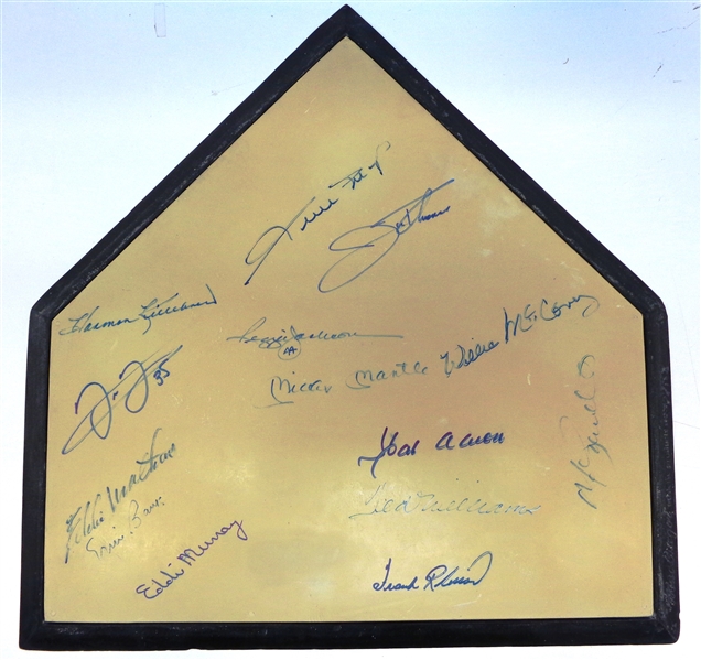 Home Plate Autographed by 14 500 HR Club Members