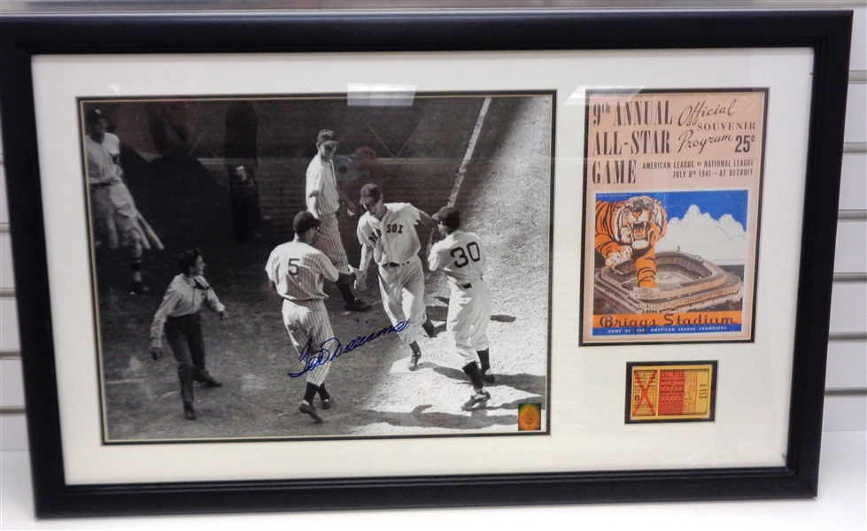 Ted Williams Autographed/Framed 1941 All Star HR Piece