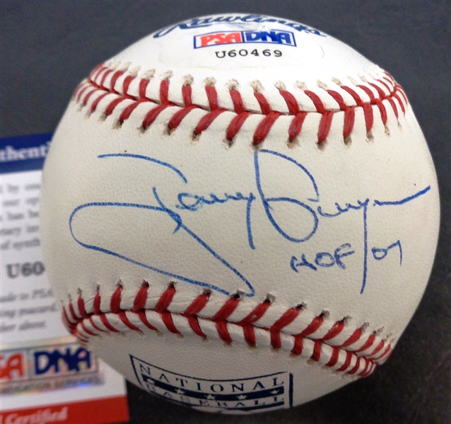 Tony Gwynn Autographed HOF Baseball w/ His Logo/SD Logo