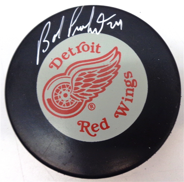 Bob Probert Autographed Detroit Red Wings Puck