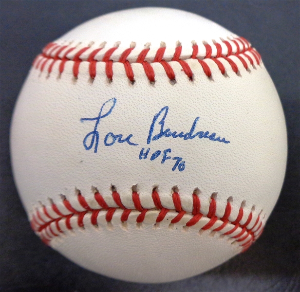 Lou Boudreau Autographed Baseball w/ HOF