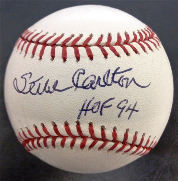 Steve Carlton Autographed Baseball w/ HOF