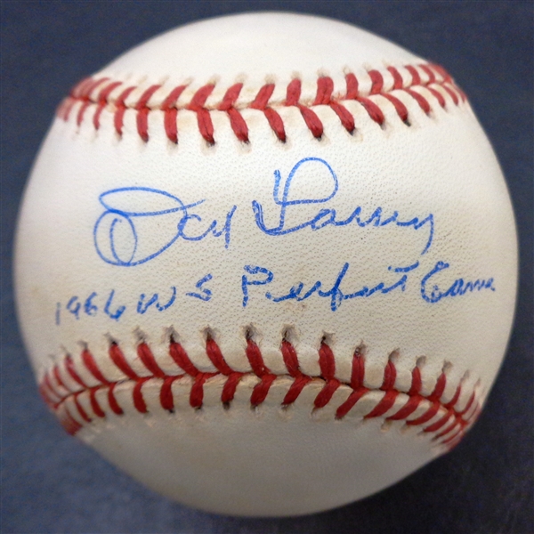 Don Larsen Autographed Baseball w/ 1956 WS PG