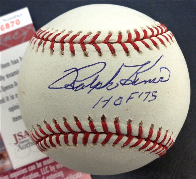 Ralph Kiner Autographed Baseball w/ HOF