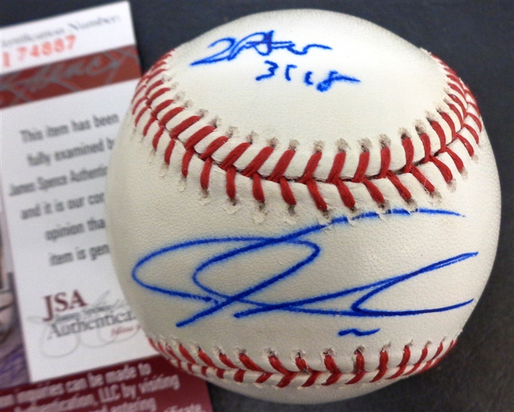 Josh Hamilton Autographed Baseball