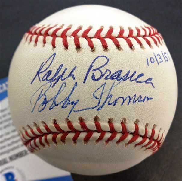 Bobby Thomson & Ralph Branca Autographed Baseball