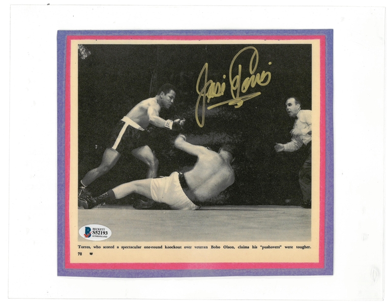 Jose Torres Autographed Laminated Newspaper Photo