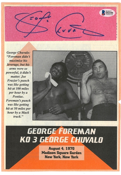 George Chuvalo Autographed 7x10" Magazine Photo Piece