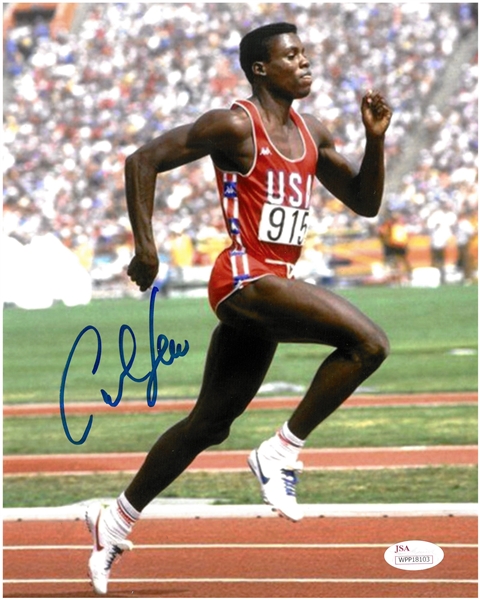 Carl Lewis Autographed Team USA 8x10 Photo