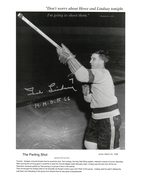Ted Lindsay Autographed Parting Shot 11x14 Photo