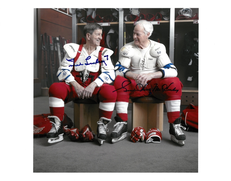 Ted Lindsay & Gordie Howe "Together Again" Autographed 11x14 Photo