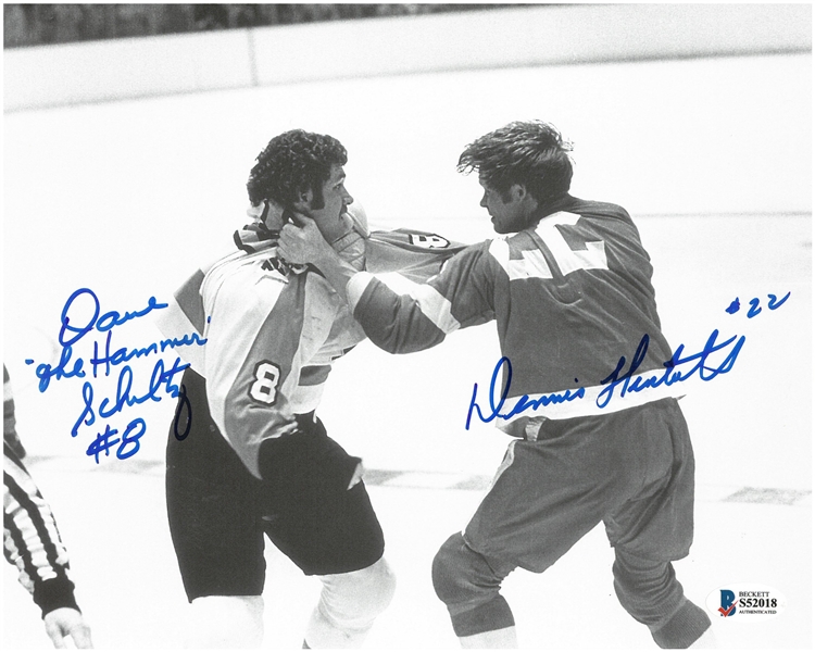 Dave Schultz vs Dennis Hextall Autographed 8x10 Photo