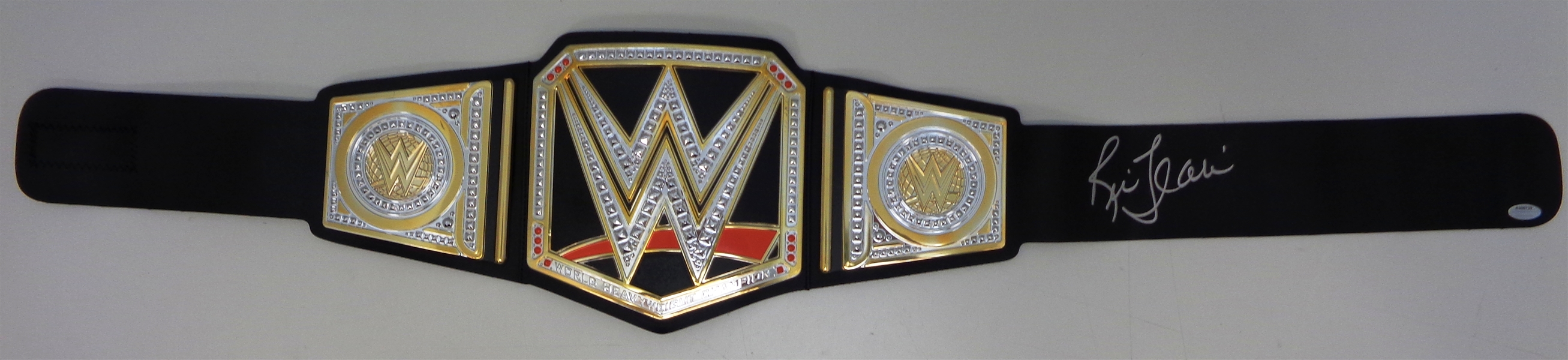 Ric Flair Signed WWE World Championship Black Replica Belt