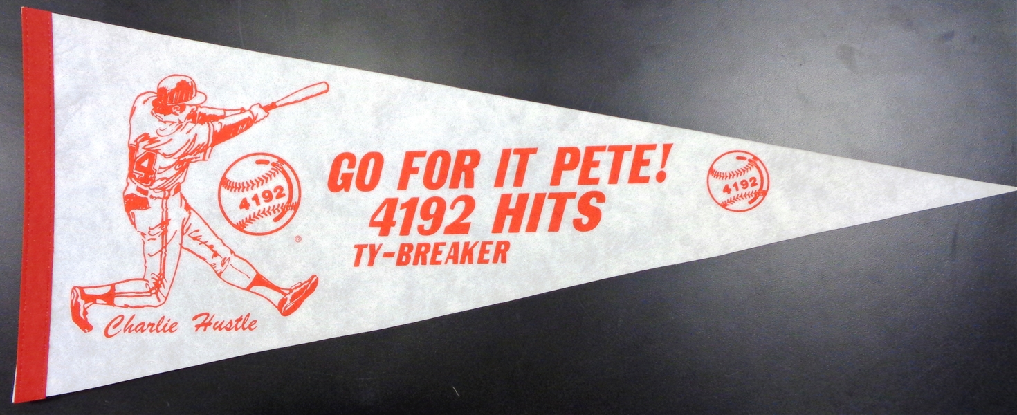 Pete Rose 4192 Hits Pennant