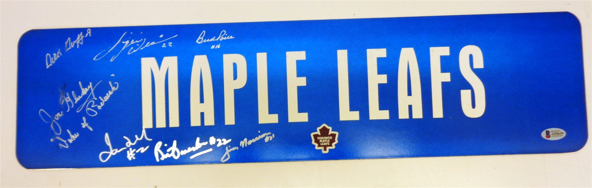Toronto Maple Leafs 6x24 Metal Sign Autographed by 8