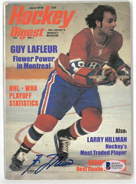 Guy Lafleur Autographed 1975 Hockey Digest